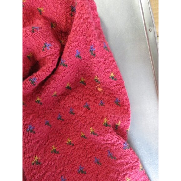 VINTAGE American Eagle Sweater Medium Pullover Birdseye AOP 90s USA * - Picture 10 of 11